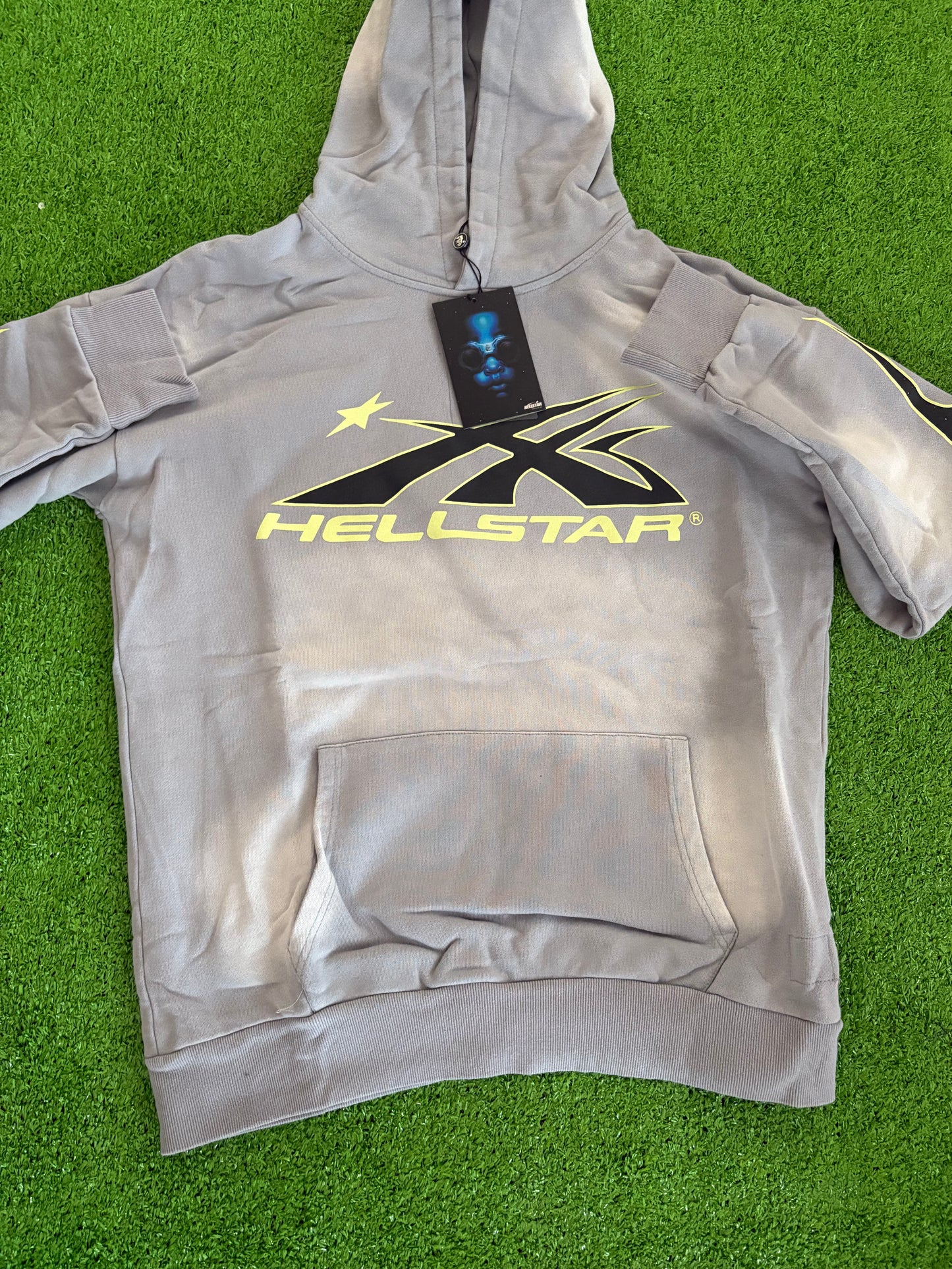 Hellstar Ss23 Grey Green Hoodie